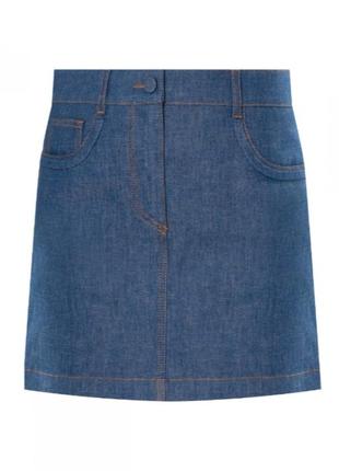 Темно-синяя джинсовая мини-юбка из плотного джинса, эксклюзивный пошив в ателье под fendi