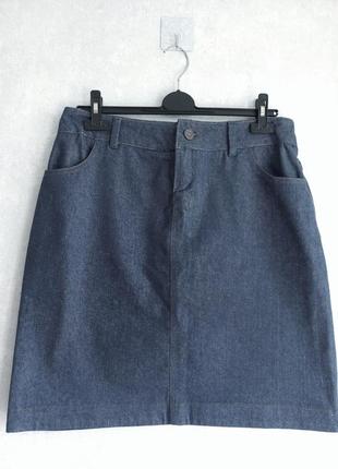 Темно-синяя джинсовая мини-юбка из плотного джинса, эксклюзивный пошив в ателье под fendi4 фото