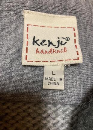 Стильна зимова кофта светр скандинавский узор kenji handknit візерунок капюшон