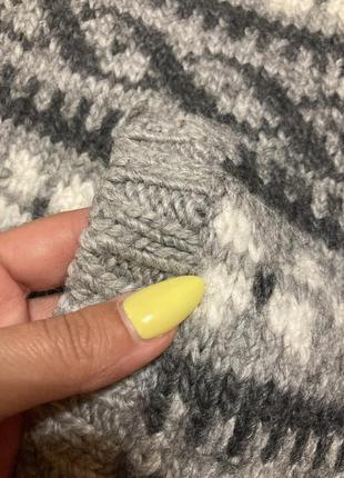 Стильна зимова кофта светр скандинавский узор kenji handknit візерунок капюшон