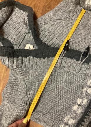 Стильна зимова кофта светр скандинавский узор kenji handknit візерунок капюшон