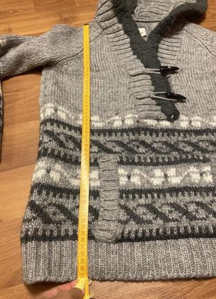 Стильна зимова кофта светр скандинавский узор kenji handknit візерунок капюшон