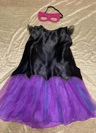 Шикарное платье tu карнавальный костюм супергёл supergirl с плащом и маской на 9-10 лет.5 фото