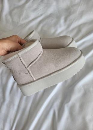 Ugg brand platform beige3 фото