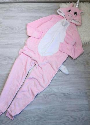 Пижама кигуруми 
 костюм  розовый  единорожка  
на 11-12лет