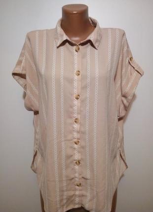 Рубашка оверсайз в принт трендовые пуговицы 14/48-50 размера