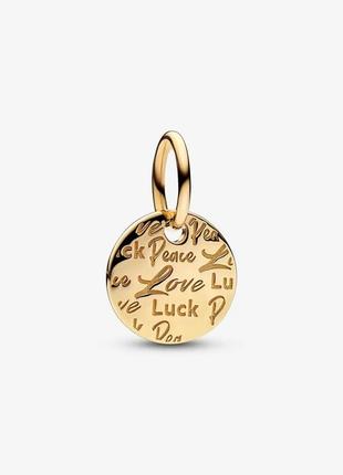 Серебряный шарм  для браслетов   "мир, любовь и удача" 752329c00