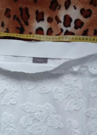 Нарядная женская белая меди юбка 3д цветы на подкладке м-л4 фото
