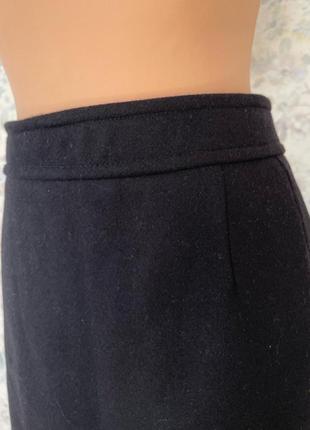 Шерстяная черная юбка замшевая бахрома max mara 444 фото