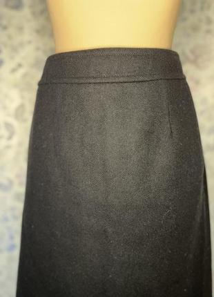 Шерстяная черная юбка замшевая бахрома max mara 449 фото