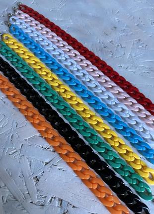 Яркие цветные цепочки чокеры цепочки акриловые1 фото