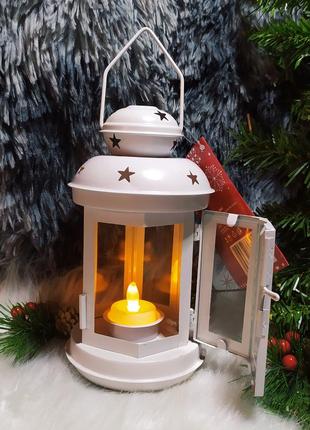 Металевий свічник ліхтар фонарь новорічний декор для дому
