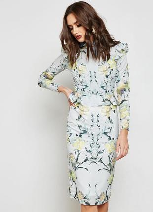 Распродажа! платье hope &amp; ivy миди asos с длинными рукавами и баской5 фото