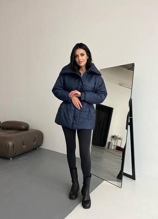 Зимняя теплая куртка пальто стильная женская9 фото
