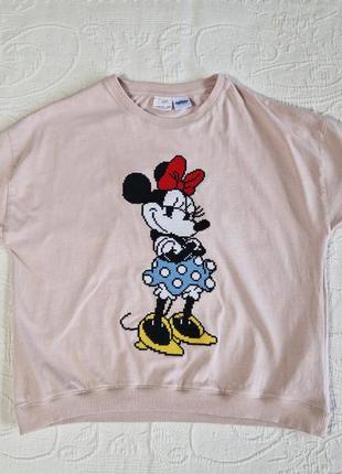 Футболка для девочки  zara с вышивкой микки  минни маус