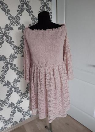 Красивое платье кружевное розового цвета 16 2хл