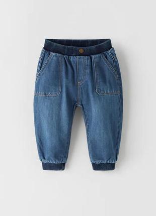 Утепленные джинсы для мальчика от zara / зара 18 - 24 мес, 2 года, 86 - 92см