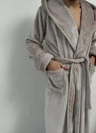 Мужской длинный теплый махровый халат3 фото