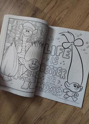 Детская раскраска troll розочка,поппи,алмаз activity book usa анг мова ,disney