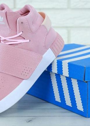 Женские кроссовки adidas tubular invader pink