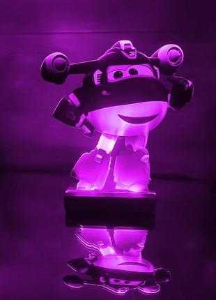 Ночник самолетик джетт с регулировкой света через пульт ду