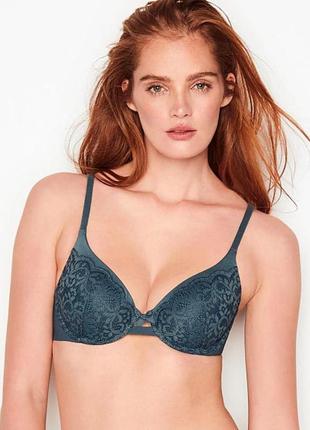 Бюстгальтер з пуш-апом і мереживом victoria's secret 70e синій