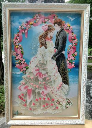Красивая картина "жених и невеста", свадьба !2 фото