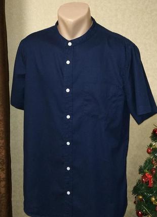 Стильная рубашка primark slim fit синего цвета. xl