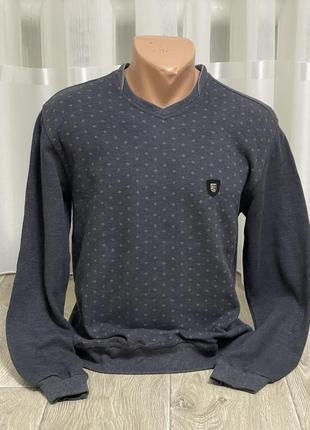 Чоловічий сірий светр кофта з круглим вирізом джемпер