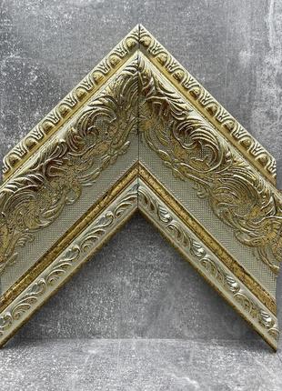 Зеркало настенное золотое 106х76 в светлой раме для ванной, зеркала настенные...