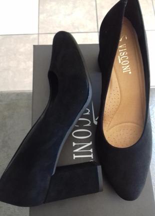 Туфли замшевые черные  с мягкой стелькой1 фото