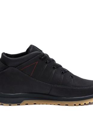 Мужские  зимние кожаные кроссовки  fila black classic2 фото