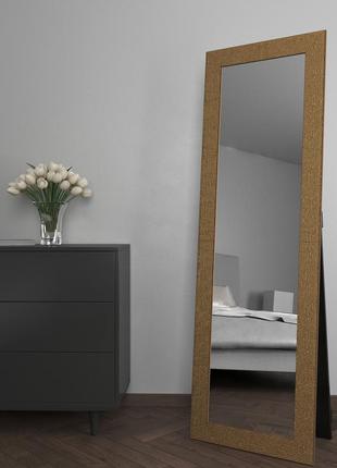 Дзеркало універсальне для підлоги 176х56 в широкій рамі , дзеркало в золотій оправі велике на повний зріст1 фото