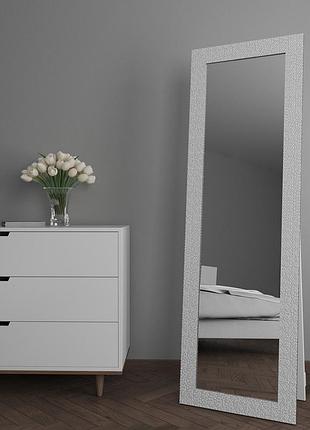 Зеркало в белой раме 176х56 стильное в широкой раме, зеркало напольное большое на полный рост в прихожую