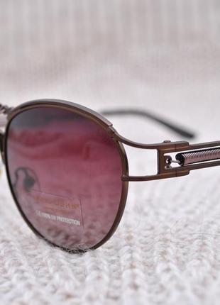 Фирменные круглые очки солнцезащитные marc john polarized mj0743 стэмпанк с пружиной