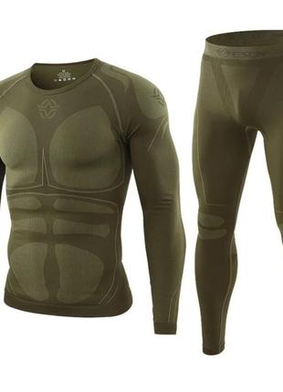 Термобелье для мужчин esdy urban термокомплект из нейлона зеленого цвета эластичный...
