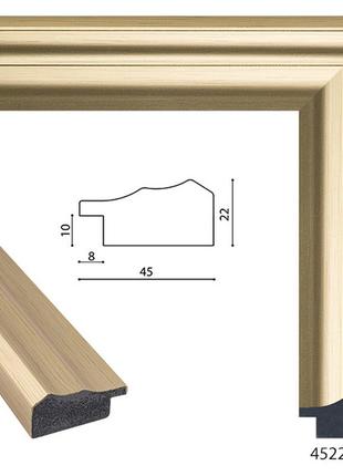 Золотое навесное зеркало для офиса 68х68 в пластоковой раме,  квадратное зеркало в...