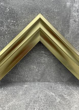 Золотое навесное зеркало для офиса 68х68 в пластоковой раме,  квадратное зеркало в...