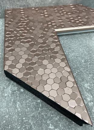 Зеркало розовое золото 176х56 стильное в широкой раме, зеркало напольное большое на...