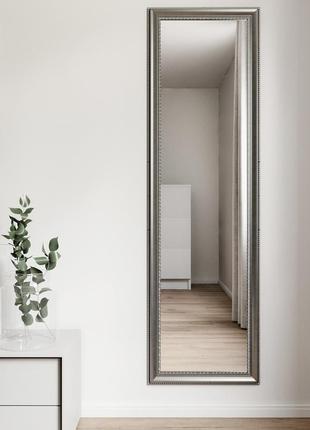 Дзеркало настінне сірий 170х50 настінні в багетній рамі гарне, макіяжне дзеркало на стіну прямокутні