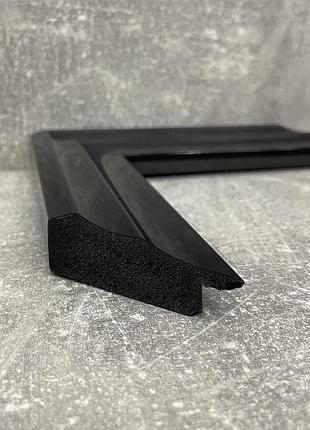 Зеркало навесное черное 78х58 в узкой раме для спальни, настенные зеркала в багетной...