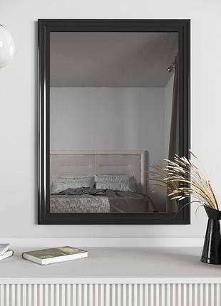 Зеркало навесное черное 78х58 в узкой раме для спальни, настенные зеркала в багетной...