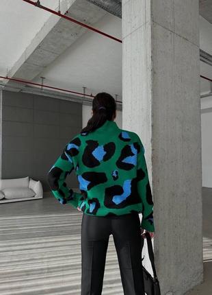 Подовжений леопардовий светр оверсайз🦋3 фото