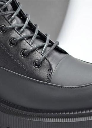 Женские модные зимние кожаные ботинки черные corso vito 0224274916 фото