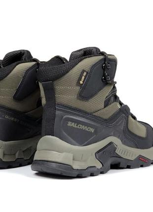 Зимние мужские кроссовки salomon BSDx gore-tex khaki цвета хаки термо4 фото