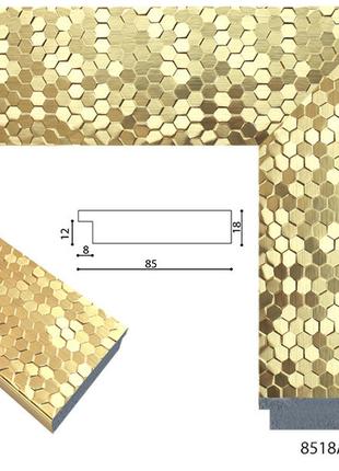 Золоте навісне дзеркало 176х56 у пластиковій рамі прямокутні, дзеркало у широкій багетній рамі на стіну2 фото