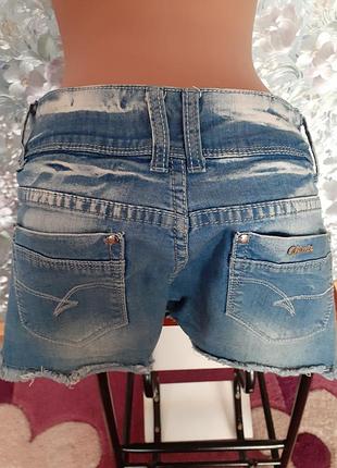 Шорты fashion jeans Autry короткие коттон светлые джинсовые рваные голубые8 фото