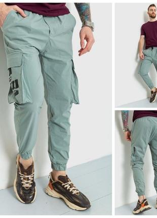Чоловічі спортивні штани тонкі, стрейч, оливковий3 фото