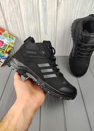 Кроссовки мужские осень - зима adidas climaproof high winter black gray2 фото