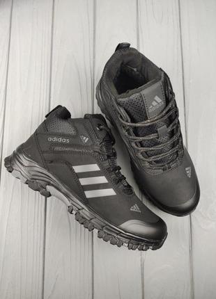 Кроссовки мужские осень - зима adidas climaproof high winter black gray1 фото